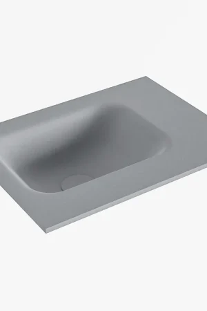 Usine Directe Mondiaz LEX Lavabo - 40x30x0.9cm - lavabo Gauche - sans trous de robinet - pour meuble de WC - Solid surface - Plata