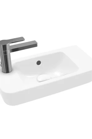 Villeroy & Boch O.novo lave-mains 50x25cm - avec 1 trou de robinet avec trop-plein ceramic+ blanc Prix Bas