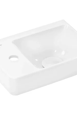 Satisfait Ou Remboursé Hansgrohe Xelu Q lave-mains - 36x25cm - tablette à gauche - 1 trou de robinet - sans trop-plein - smartclean - blanc