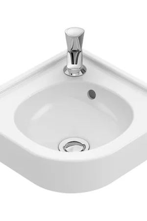 Villeroy & Boch O.novo lave-mains d’angle 32x32cm - avec trou de robinet avec trop-plein ceramic+ blanc Expédié Aujourd'hui