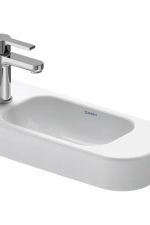 Usine Directe Duravit HappyD 2 lave-mains avec trop-plein avec trou de robinet à droite 50x22cm avec WonderGliss blanc