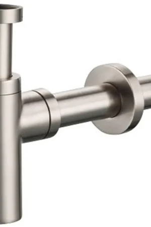 Bon Marché Plieger siphon gobelet design rond 5/4 avec tube mural 30cm avec rosace inox