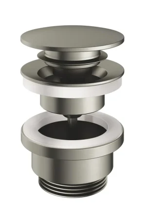 Authentique Hotbath Mate bonde clic avec vis ronde nickel brossé