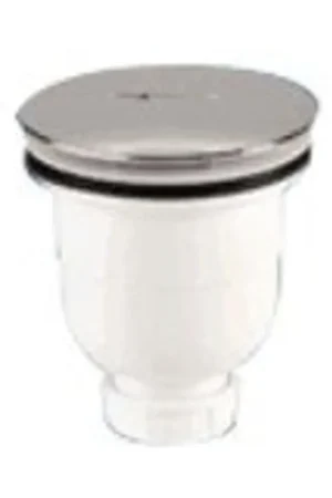 Soldes GO by Van Marcke Bouchon de douche - siphon intégré - orifice d‘évacuation D9cm - raccordement sur tuyau d‘évacuation D4cm - couvercle sortie verticale - ABS chromé