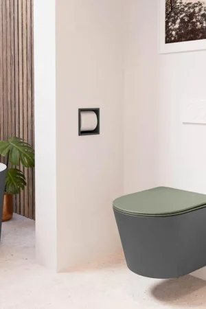 Achetez Aujourd'hui MONDIAZ LAVIE WC suspendu - 36x53cm - sans bride - Army (vert) - softclose - quick-release - abattant WC - Dark grey (gris)