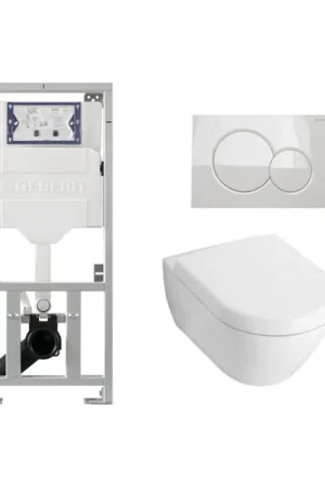 Villeroy & Boch Subway 2.0 Compact avec abattant softclose ensemble WC avec réservoir encastré Geberit et plaque de commande Sigma 01 blanc Prix Choc