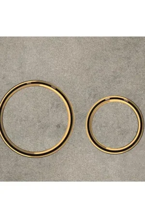 Certifié Plaque de commande Geberit Sigma50 - chasse d‘eau à 2 boutons - rond - laiton/effet béton