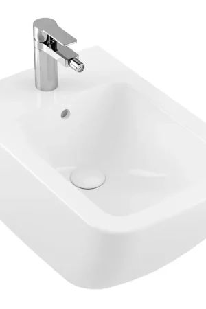 Villeroy & Boch Venticello bidet mural avec 1 trou de robinet 37,5x56cm - avec trop-plein blanc Must-Have