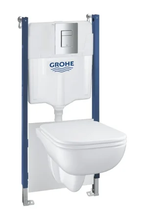 Grohe Start Edge Pack WC avec plaque de commande et WC suspendu - abattant WC - couvercle frein de chute - bleu/blanc Remise