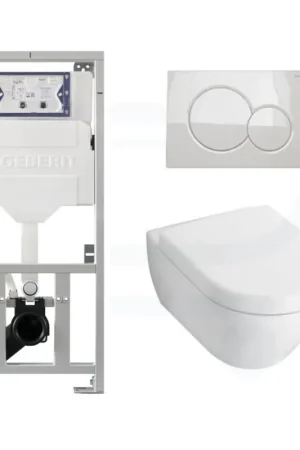 Villeroy & Boch Subway 2.0 ensemble encastré avec WC suspendu blanc abattant standard plaque de recouvrement blanche Top Vente