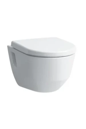 Dernière Chance Laufen Pro cuvette suspendue 53x36x35cm abattant profond sans bride avec trous de fixation sur le côté céramique blanc
