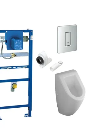 Villeroy & Boch Subway ensemble d‘urinoir avec réservoir Grohe Rapid SL et commande Grohe Skate chrome Nouveauté