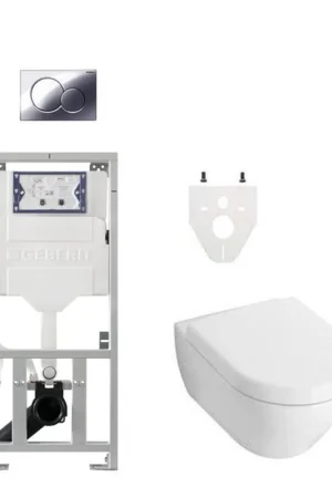Villeroy Boch Subway 2.0 Pack WC DirectFlush - réservoir Geberit - plaque de déclenchement - chrome Promotion