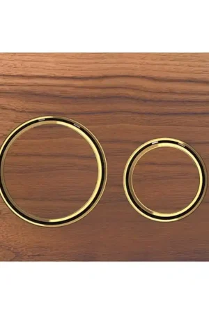Acheter En Ligne Plaque de commande Geberit Sigma50 - chasse d‘eau à 2 boutons - ronde - laiton/noyer américain
