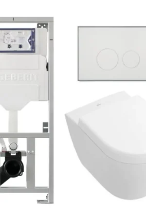 Villeroy & Boch Subway 2.0 Compact Toilet Pack DirectFlush - réservoir Geberit - fermeture douce - démontage rapide - plaque de commande boutons ronds - blanc Must-Have