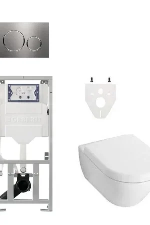 Bon Marché Toilet Pack Villeroy Boch Subway 2.0 DirectFlush - réservoir Geberit - fermeture douce - plaque de commande Sigma20 - inox