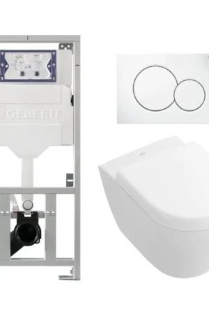 Achat Immédiat Villeroy Boch Subway 2.0 compact Toilet Pack DirectFlush - réservoir Geberit - plaque de déclenchement - fermeture douce - démontage rapide - blanc
