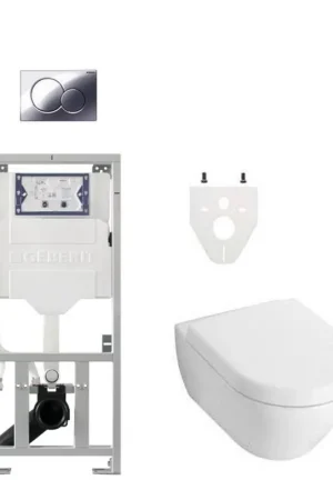 Villeroy & Boch Subway 2.0 DirectFlush Ceramic+ ensemble WC en céramique avec réservoir Geberit et plaque de commande chrome Super Prix
