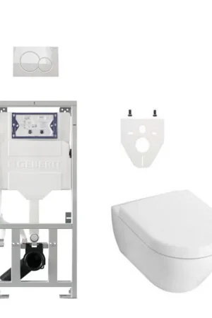 Villeroy & Boch Subway 2.0 DirectFlush Ceramic+ ensemble de WC avec réservoir Geberit et plaque de commande blanc Promotion