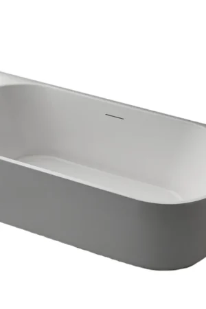 ZEZA Pure baignoire semi-îlot - 170x80x58cm - acrylique - blanc mat Jusqu'à Épuisement Des Stocks