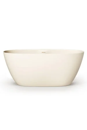 Zeza Element Baignoire îlot- 145x71x60cm - solid surface - crème mat Produit De Marque