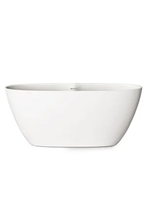 Zeza Élément Baignoire îlot - 145x71x60cm - solid surface - blanc mat Super Prix