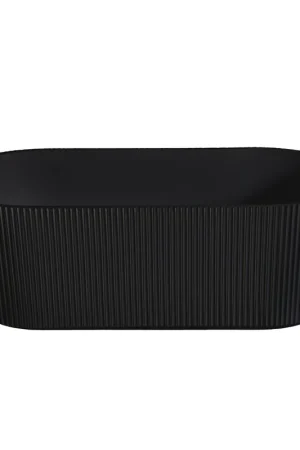 Bon Plan Zeza Nuo Baignoire îlot - 170x80x58cm - rainuré - avec évacuation - noir mat