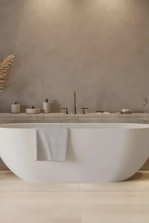Usine Directe Ideavit Solidera Baignoire autoportante - 170x80x55cm - Solid surface - Ovale - Blanc mat