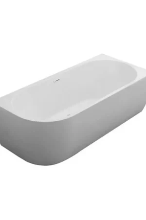 Authentique Go by Van Marcke D-Shape Design - baignoire semi-îlot - 180x80x60cm - angle droit - acrylique - blanc mat
