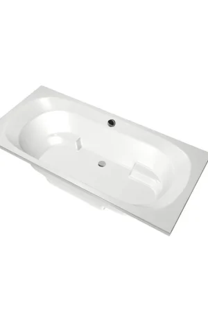 Xenz Kanaga Duobad - 190x90x53 - afvoer Midden - acryl - wit Must-Have