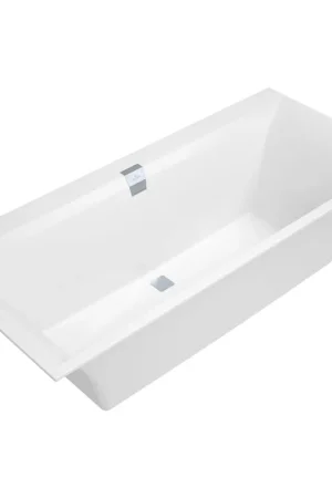 Villeroy et Boch Squaro Edge 12 Baignoire quaryl rectangulaire avec pieds et vidage et trop plein 170x75cm blanc Prix Promo
