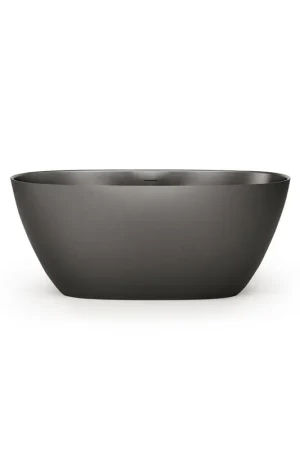 Zeza Element Baignoire îlot - 145x71x60cm - solid surface - gris foncé Pas Cher