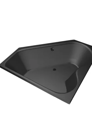 Xenz Cyprus Baignoire d‘angle - 145x145x53 - vidage Central - acrylique - ebony Bon Plan