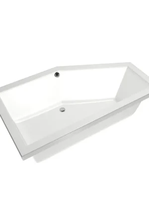 Xenz Society Baignoire d‘angle - 160x90x53 - vidage Central - Droite - acrylique - blanc Quantité Limitée