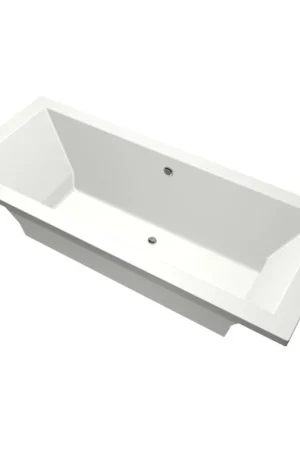 Certifié Xenz Society Baignoire duo - 190x80x53 - bonde centrale - acrylique - blanc mat