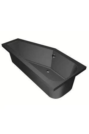 Dernière Chance Xenz Lagoon Baignoire d‘‘angle - 160x75x48 - bonde au milieu - gauche - compact - acrylique - ebony