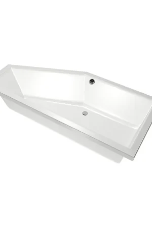 Xenz Society Baignoire d‘angle - 170x75x48 - bonde au milieu - gauche - compact - acrylique - blanc Solde