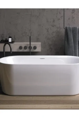 Riho Modesty Baignoire îlot - 170x76x59cm - velvet blanc Retour Gratuit