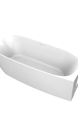 Arcqua Tira Baignoire semi-autoportante - 170x80cm - angle droit - acrylique - blanc brillant Usine Directe