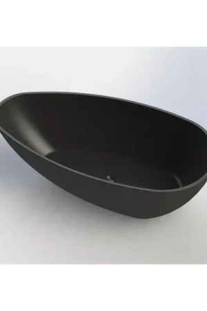 Achat Immédiat Arcqua Lima baignoire autoportante 170x86x54cm marbre coulé noir mat