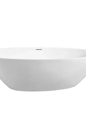 Super Prix Wiesbaden Ellips baignoire îlot 180 x 90 x 60 cm acrylique brillant blanc avec bonde blanc brillant