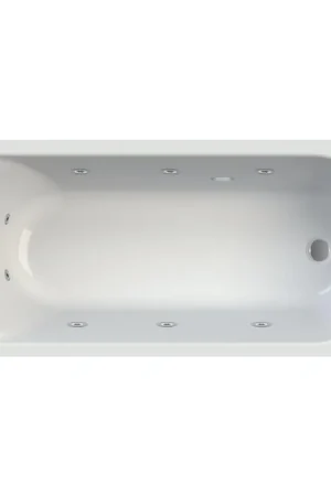 Authentique Riho Easypool 3.1 Miami Baignoire Balnéo - 170x70cm - hydro 6+4+2 réglage pneumatique droite - avec piétement et vidage - blanc brillant