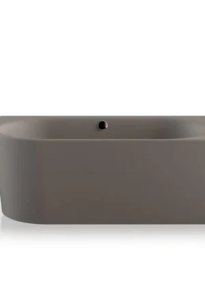 Bon Marché Plieger Kansas Baignoire d‘angle - 155x80x60cm - angle droit - avec arrivée d‘eau - avec garniture de vidage et de trop-plein - avec pieds - acrylique - gris ciment