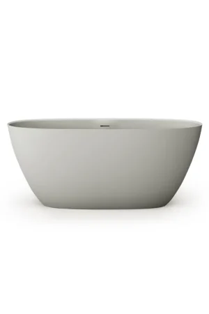 Zeza Element Baignoire îlot- 145x71x60cm - solid surface - gris clair Affaire À Saisir