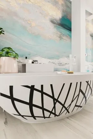 Acheter En Ligne MONDIAZ HOLM DESIGN Baignoire autoportante - 180x85cm - Urban / Talc