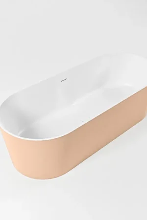 Top Vente MONDIAZ NOBLE Baignoire autoportante - 180x75cm - couleur Rosee / Talc