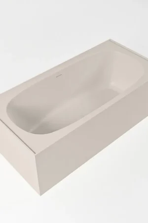 Promotion Saisonnière MONDIAZ FREEZE baignoire autoportante - 180x85cm - Solid Surface - linen mat (beige)
