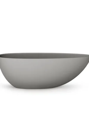 Zeza Element Baignoire autoportante - 170x80x55cm - solid surface - gris clair mat Nouvel Arrivage