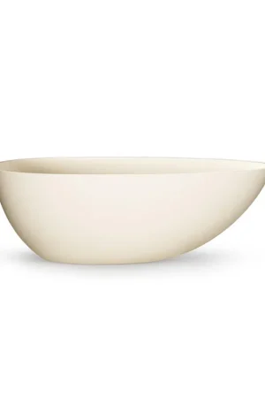 Zeza Element Baignoire autoportante - 170x80x55cm - solid surface - mat crème Offre Exclusive