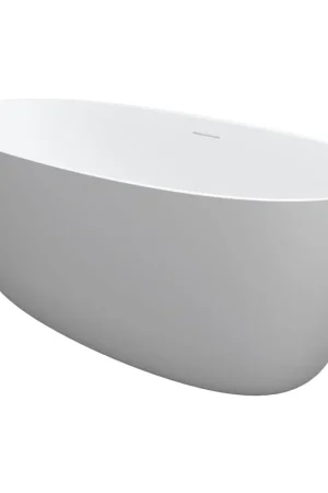 Riho Oval baignoire autoportante - 175x80cm - solid surface - incl. siège - incl. coussin dappui-tête - blanc mat Dernière Chance